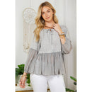 YOUNG THREADS - French Bohemian Peplum Top - Symphony Of Schiffli Embroidery