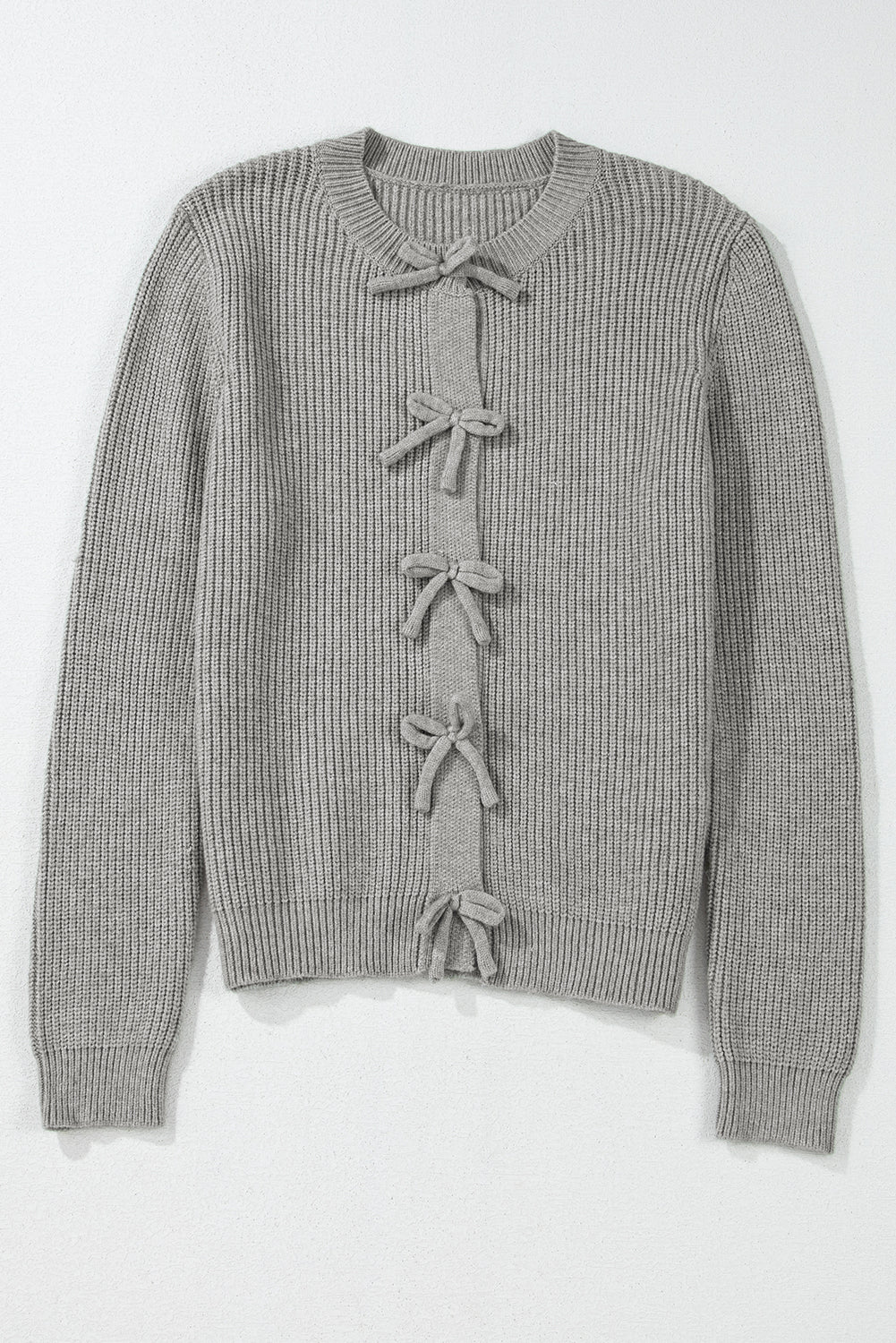 Fiery Red Sweet Bow Front Knit Cardigan