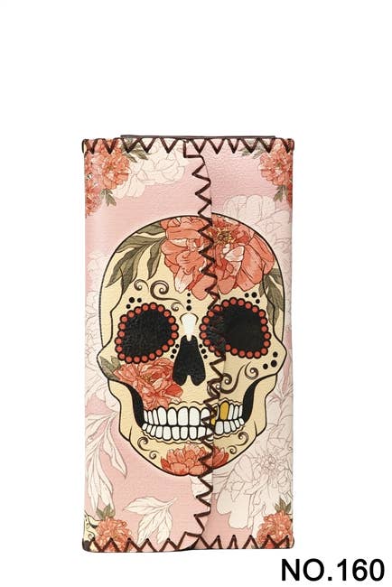 Ole - Floral Skull Printed Wallet HB0582 - NO.160