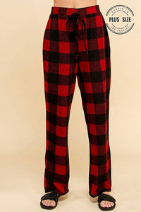 Shopin LA - SPP8043P PLUS COMFY DRAWSTRING PLAID LOUNGE COMFY PANTS