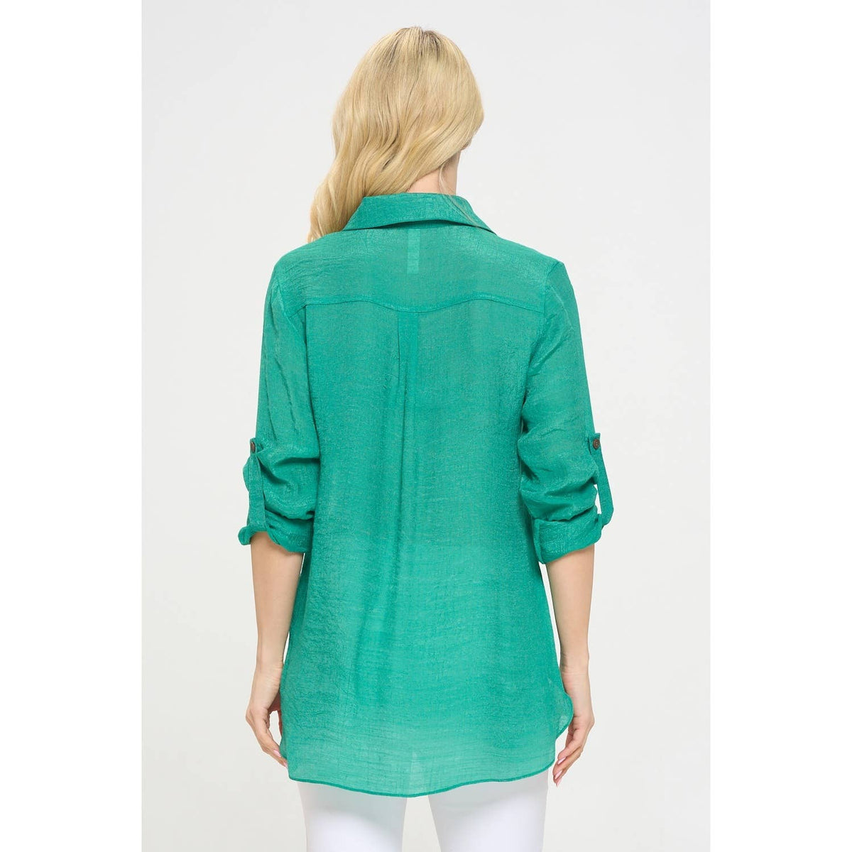 Perseption - FLAP POCKET BUTTON DOWN FRONT BOYFRIEND SHIRT