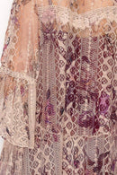 Origami Apparel ~ Lace and Crochet inspired - Ethereal Lace Tiered High-Low Kimono Cardigan - 4508 TAUPE/2 ROSE