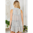 Young Threads - Sleeveless Jhabla Top Embroideried Stonewashed