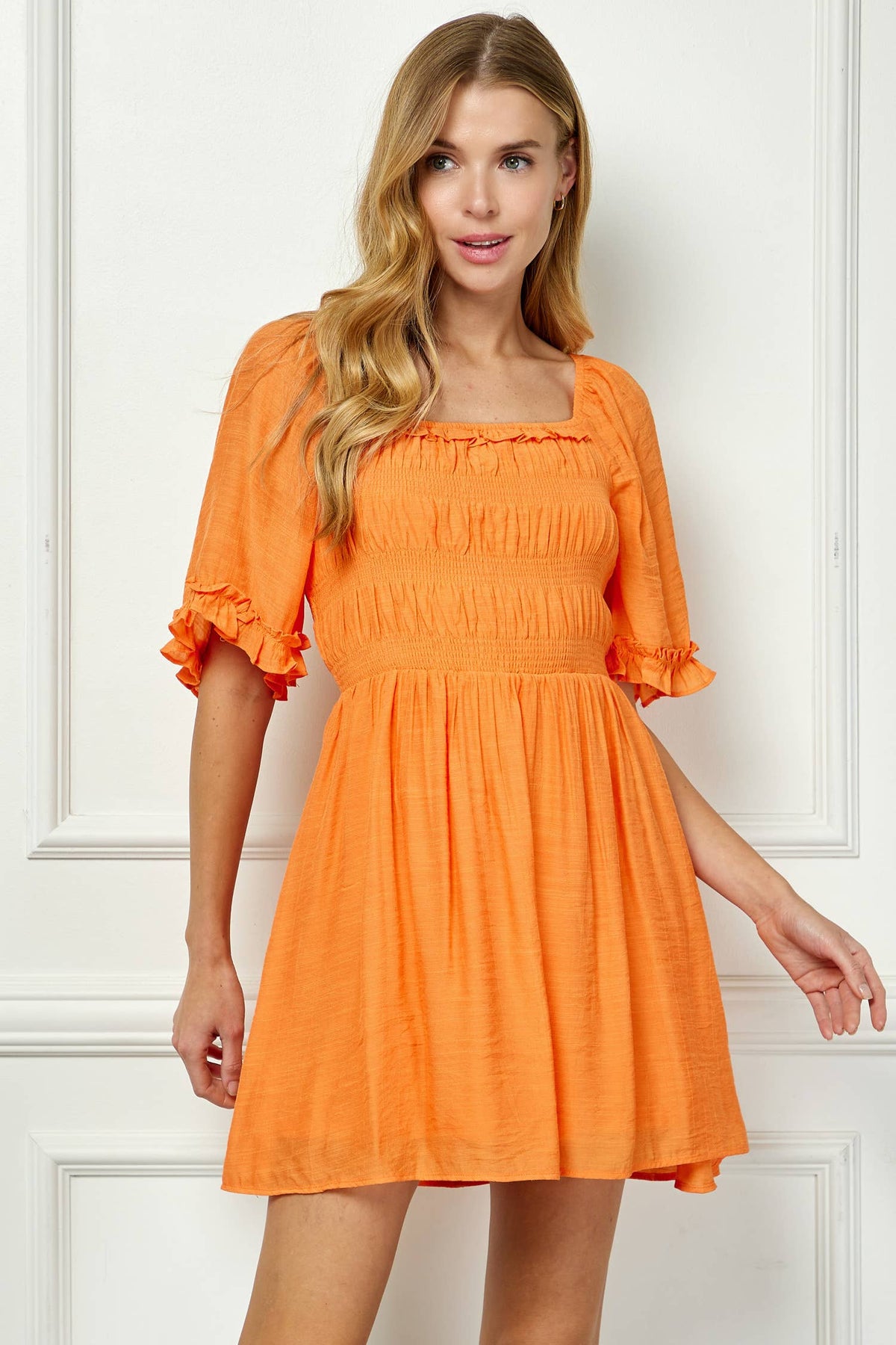 Winslow Collection - SWEET SQUARE NECK FLUTTER DRESS