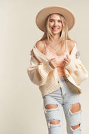 Madelyn - LESW2654- FLORAL PATCHED SWEATER CARDIGAN
