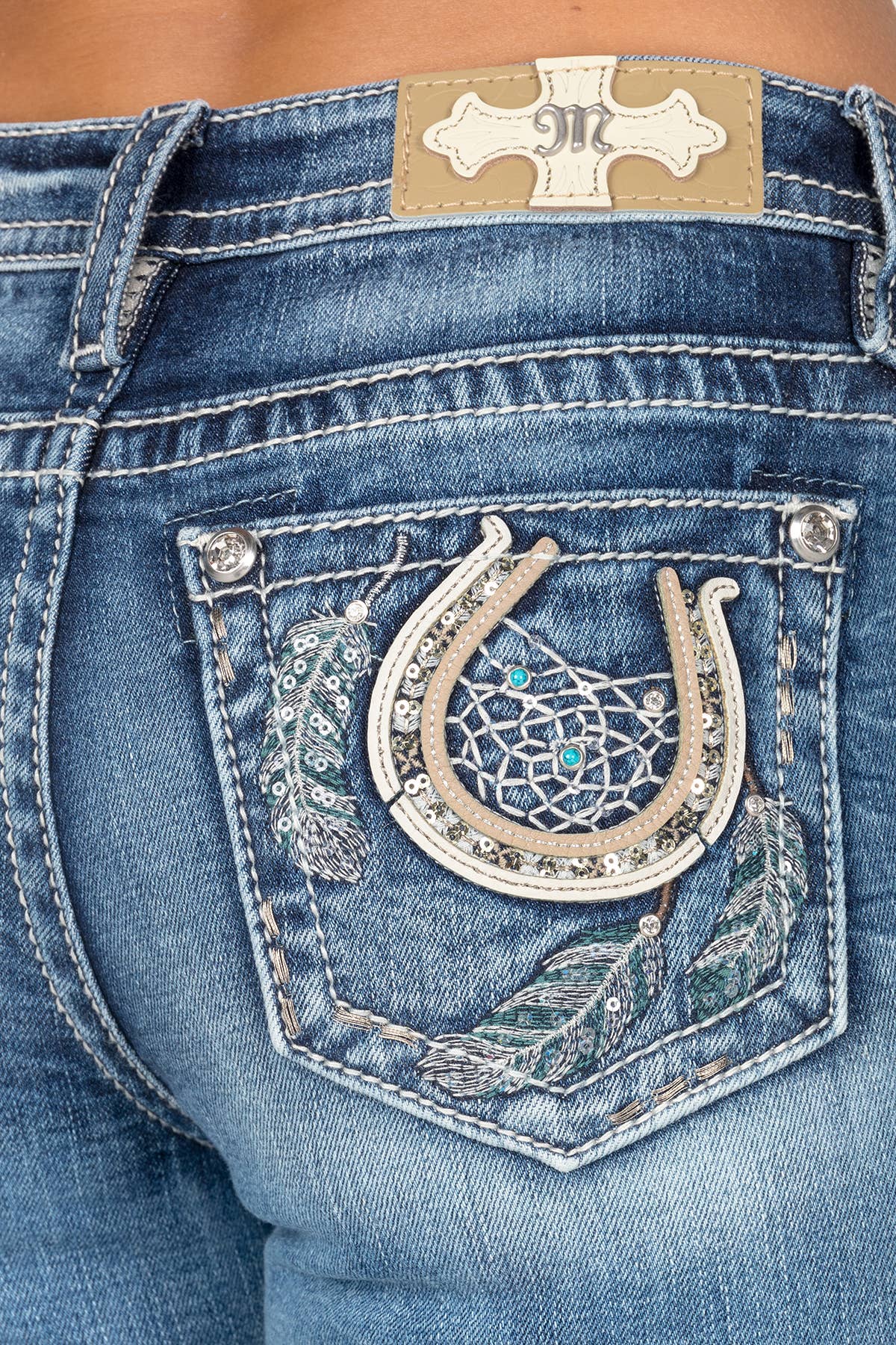 Miss Me-M9317B-Mid-Rise Bootcut Jeans