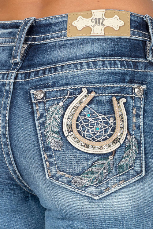 Miss Me-M9317B-Mid-Rise Bootcut Jeans