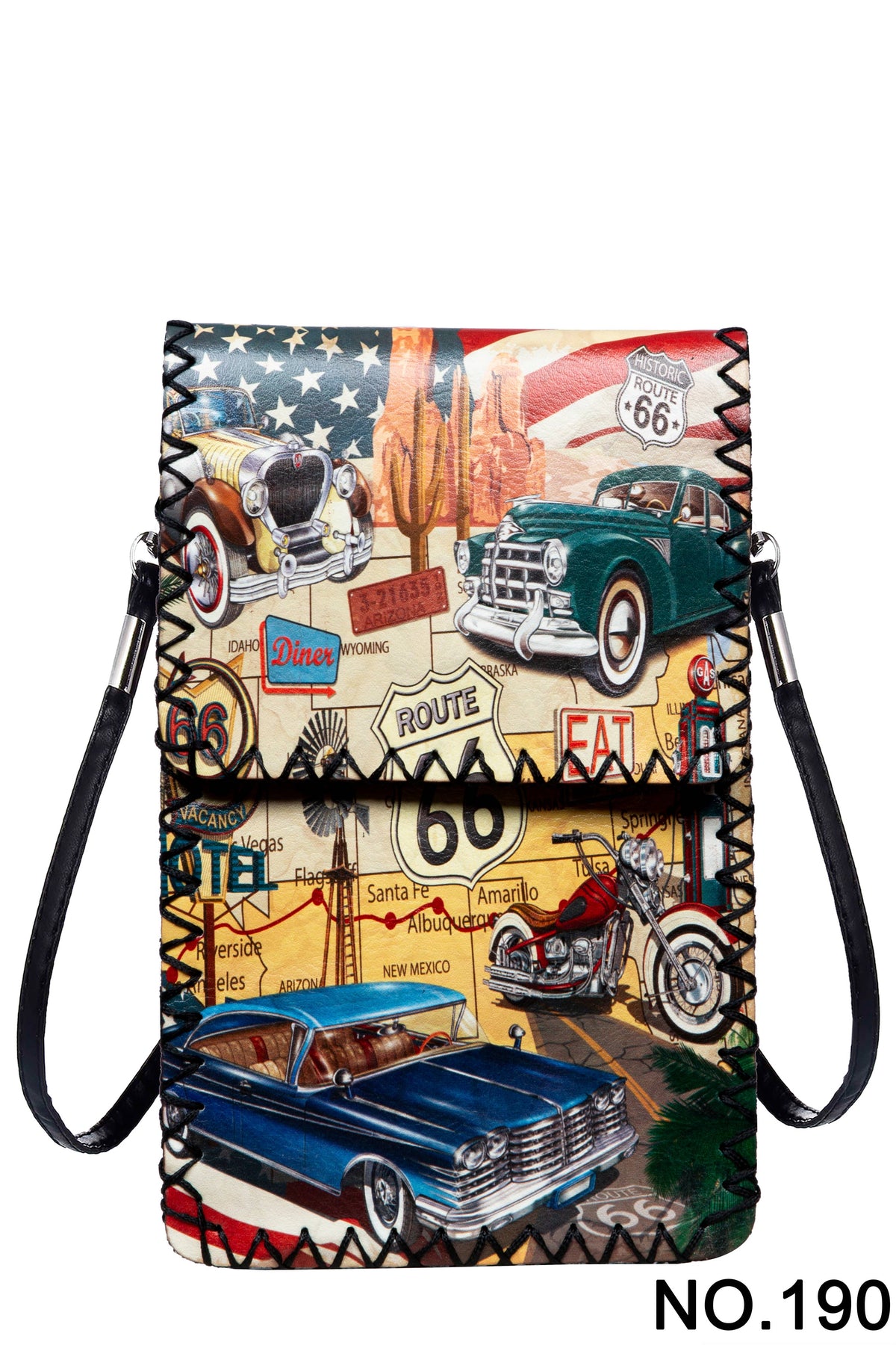 Ole - Vintage Route 66 Printed Crossbody HB0580 - NO.190