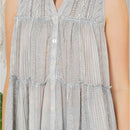 Young Threads - Sleeveless Jhabla Top Embroideried Stonewashed