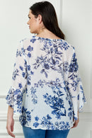 Winslow Collection - PLUS SIZE RUFFLE SLEEVE V-NECK SWING TOP