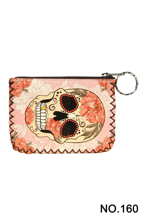 Ole - Floral Skull Printed Coin Purse HB0665 - NO.160