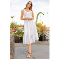 Young Threads - Embroidered Patchwork Dress With Lace Trim
