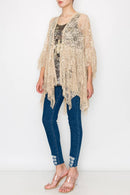 Unveil the allure of the flattering black lace and crochet cover-up from Origami By Vivian, perfect for layering on warm summer nights or cool fall evenings. This exquisite piece features intricate lace detailing and a delicate crochet pattern, adding a touch of elegance to any outfit. Its versatile design makes it the ideal choice for enhancing your wardrobe with sophistication and style. Elevate your look with this must-have cover-up, and make a statement wherever you go! 🌸🖤✨ 