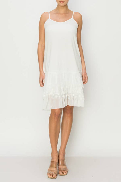 Origami Apparel ~ Lace and Crochet inspired - OLS-4672 IVORY SLIP DRESS OR EXTENDER