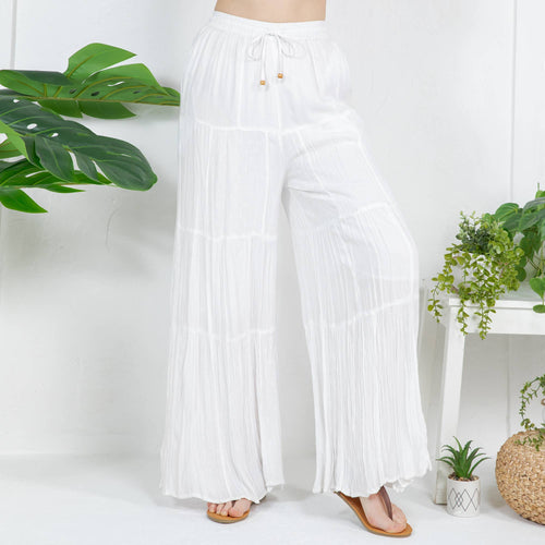 Young Threads - Retro Revival Long Flared Patchwork Pants (New Color)