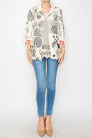 Origami Apparel ~ Lace and Crochet inspired - Lightweight Sequin and Lace Detailed Button-Up Blouse - 4718BG RNR