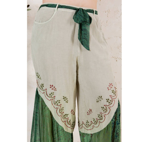 Young Threads - Boho Overdyed Rayon Bellbottom Pants : Gravel / PLUS (XL-1X-2X-3X 1-2-2-1)