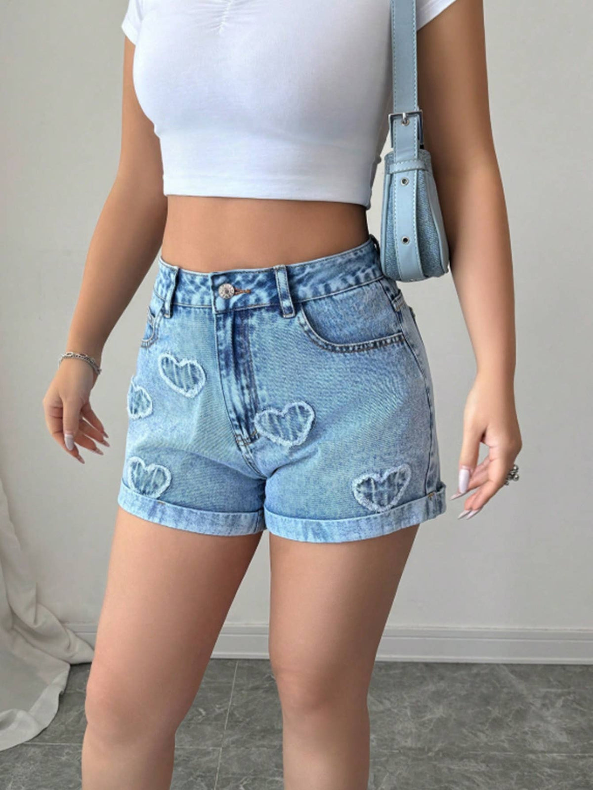 Hope & Sunshine - High-Waist Loose Denim Shorts