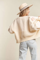 Madelyn - LESW2654- FLORAL PATCHED SWEATER CARDIGAN