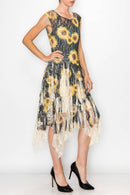 Origami Apparel ~ Lace and Crochet inspired - OLS-4609BG-BK SUN FL