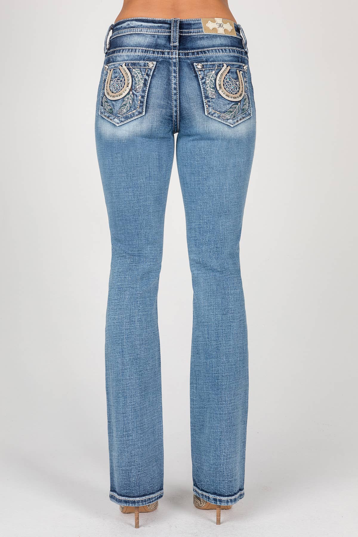 Miss Me-M9317B-Mid-Rise Bootcut Jeans