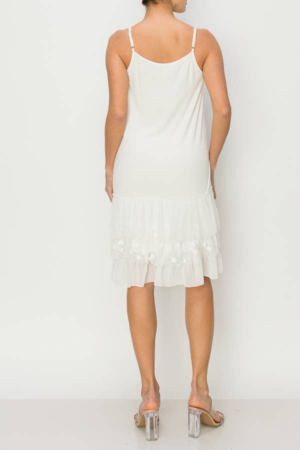 Origami Apparel ~ Lace and Crochet inspired - OLS-4672 IVORY SLIP DRESS OR EXTENDER