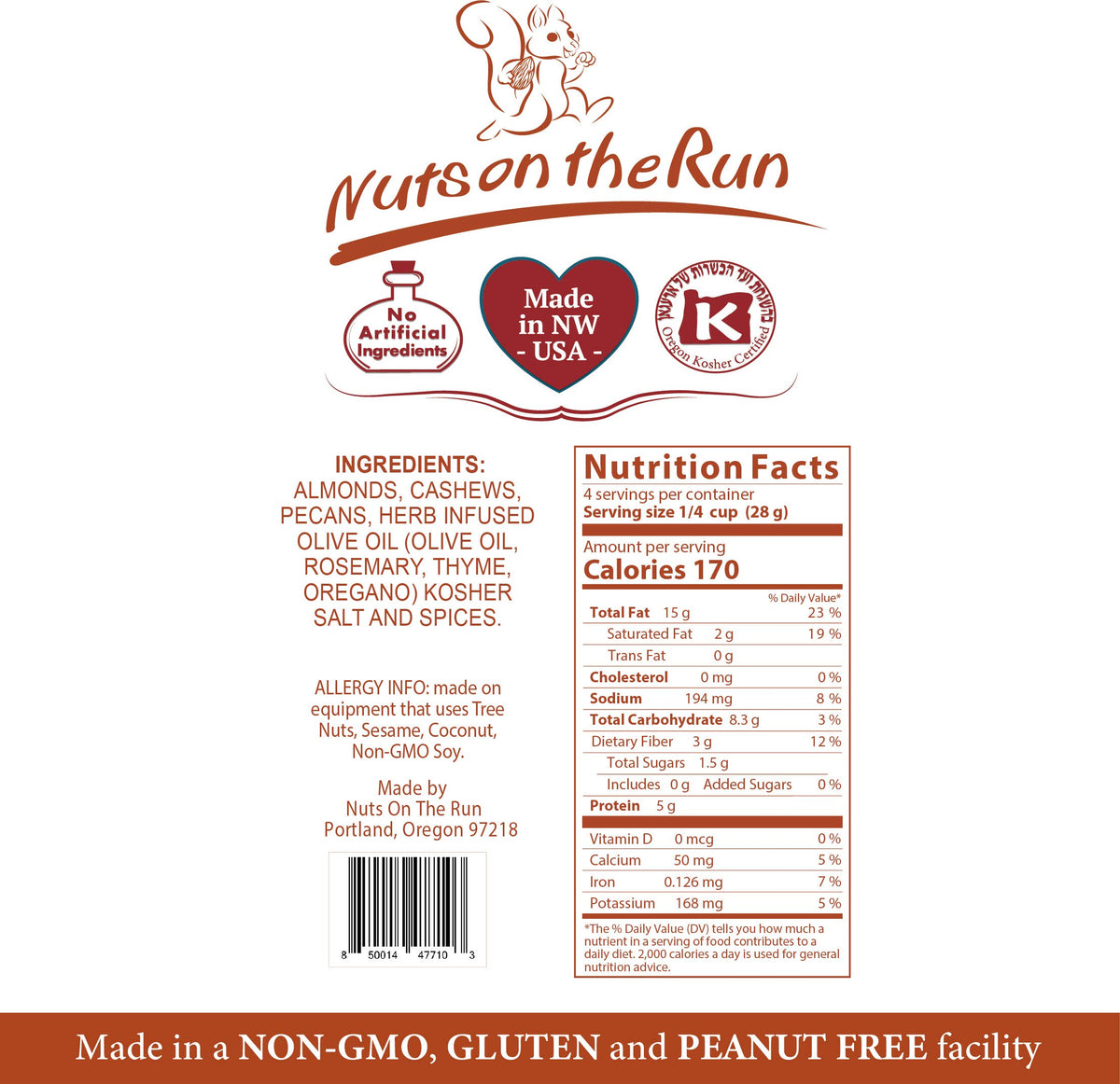 Nuts On The Run - Italian Herb Nuts