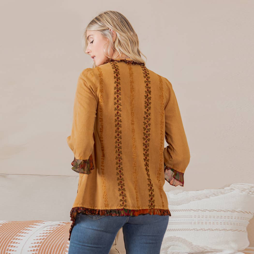 Young Threads - Bohemian Elegance: Stonewashed Rayon Kimono
