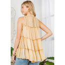 Young Threads - Sleeveless Jhabla Top Embroideried Stonewashed
