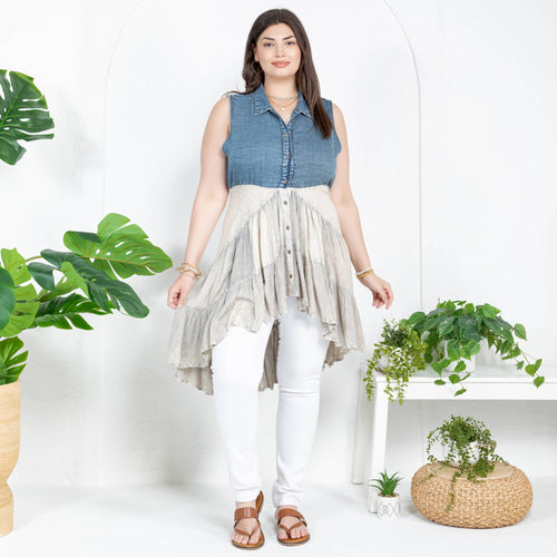 Young Threads - Front-Open Asymmetrical High Low Top - New Design