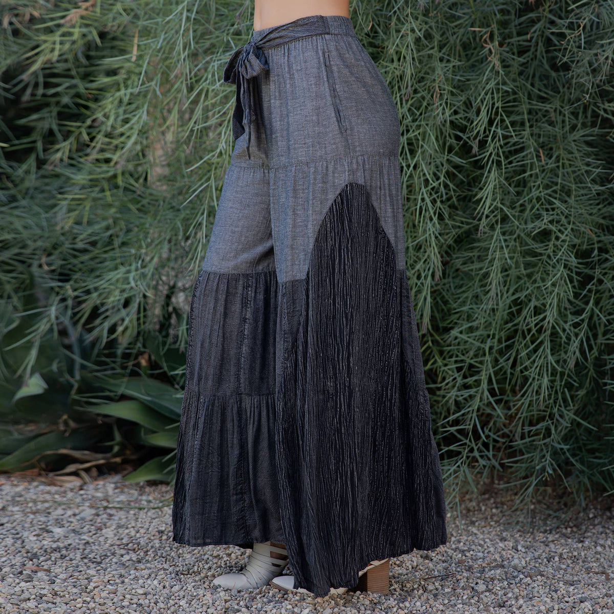 Young Threads - Rustic Bohemian: Side Paneled Patchwork Pants (New Color)