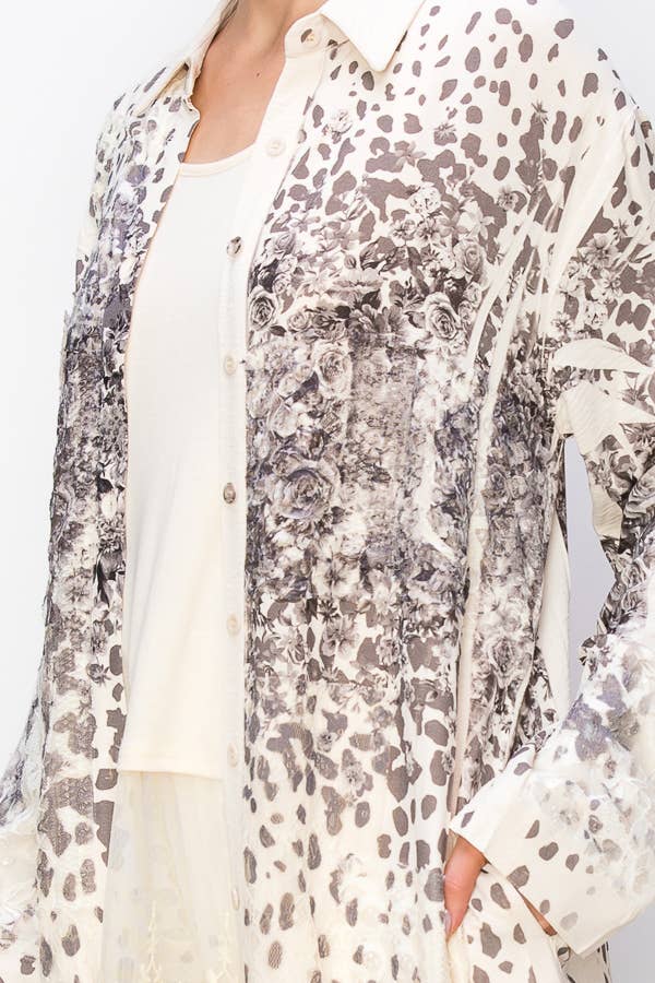 Origami Apparel ~ Lace and Crochet inspired - OLS-4690 BG/LEOROSE