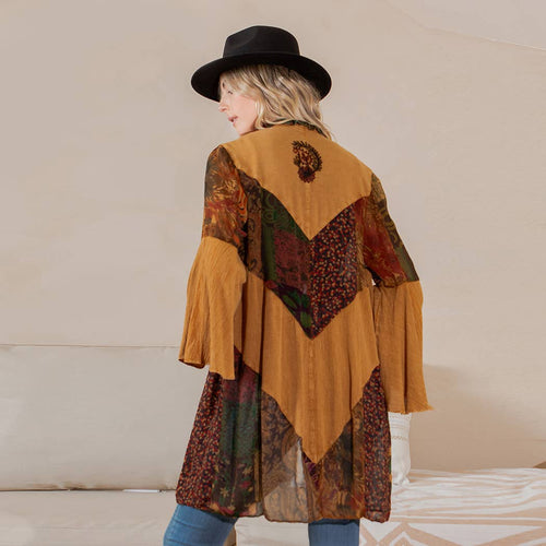 Young Threads - Rustic Bohemian: Patchworked Shrug ALSO IN PLUS