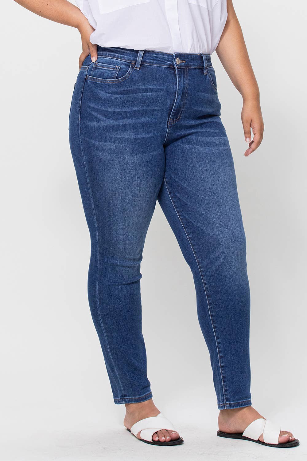 VERVET by FLYING MONKEY - PLUS SIZE HIGH RISE SKINNY JEAN V2423M-P