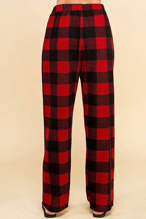 Shopin LA - SPP8043 WOMEN COMFY DRAWSTRING PLAID LOUNGE COMFY PANTS