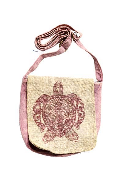 Earth Divas - Hemp, Cotton Shoulder Crossbody Bag Front Flap