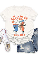 Party in the USA graphic short-sleeve T-shirt with printed lettering