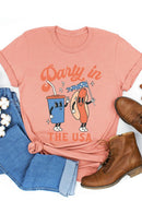 Party in the USA graphic short-sleeve T-shirt with printed lettering