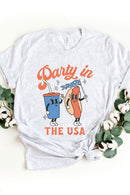 Party in the USA graphic short-sleeve T-shirt with printed lettering