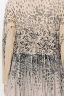 Origami Apparel ~ Lace and Crochet inspired - Chic Contrast Longline Blazer Jacket With Mesh Tulle Panel - 4773TP LEOROSE
