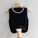Hope & Sunshine - Beaded Sleeveless Knit Top