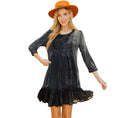 Young Threads - Women’s 3/4 Sleeve Round Neck Embroidered Boho Western Dress