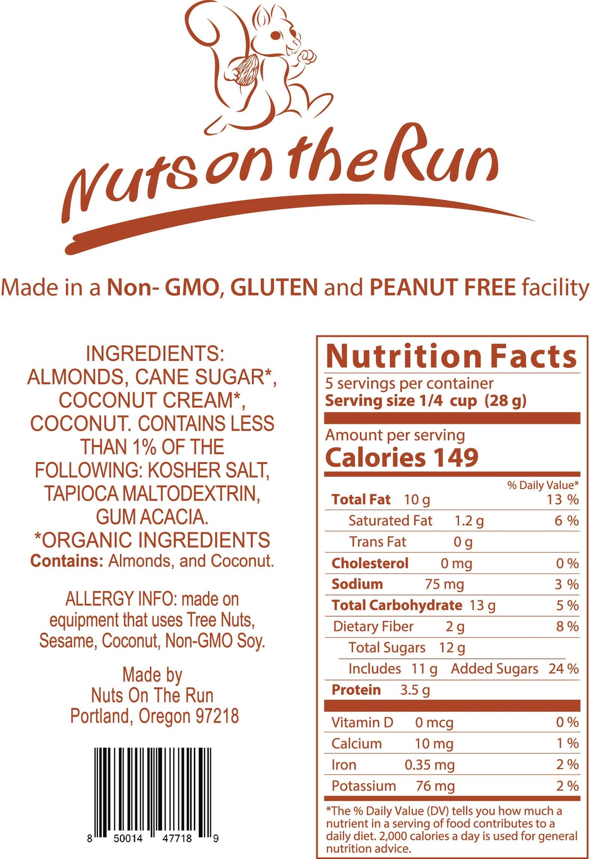 Nuts On The Run - Coconut Almonds