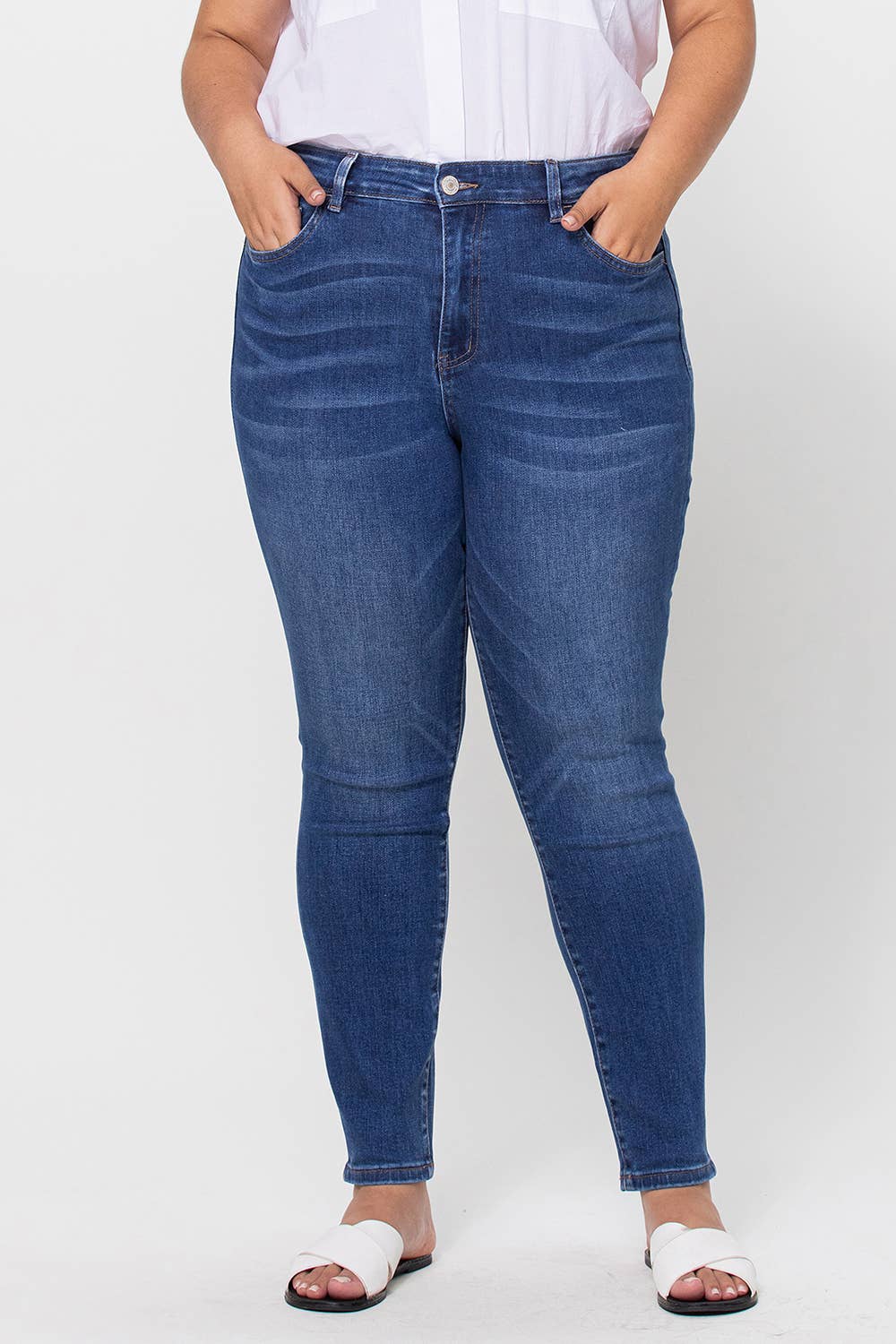 VERVET by FLYING MONKEY - PLUS SIZE HIGH RISE SKINNY JEAN V2423M-P