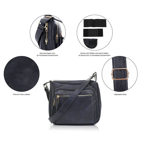 JessieJames Handbags Brooklyn Concealed Carry Lock and Key Crossbody