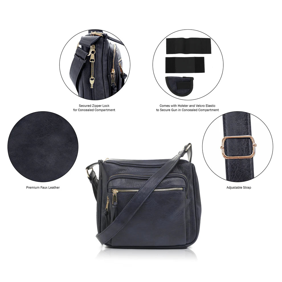JessieJames Handbags Brooklyn Concealed Carry Lock and Key Crossbody