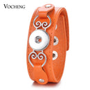 Sandy Snap Genuine Leather Bracelet Fits 18mm Snap Button Charms