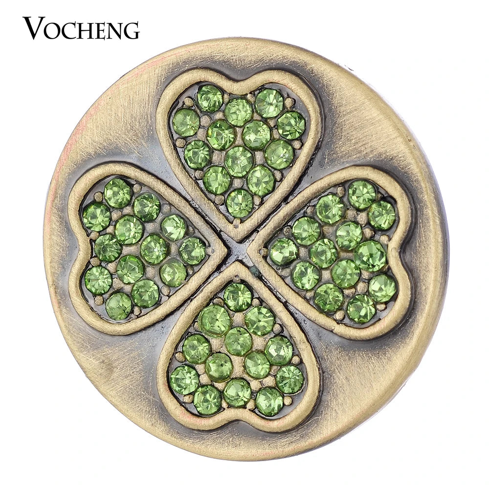 Sandy Snap Four Leaf Clover Crystal 18mm Charm