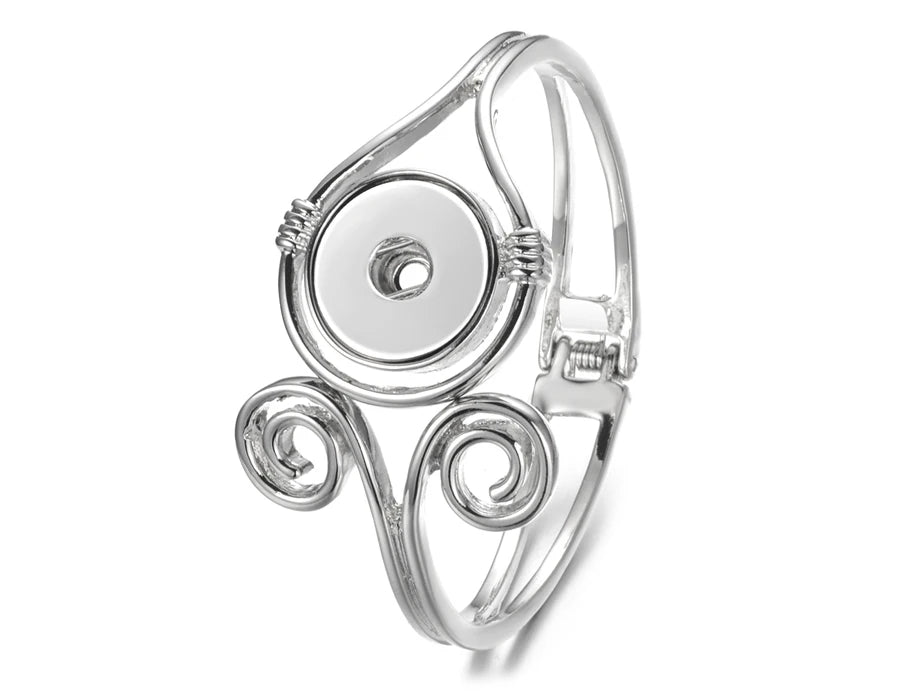 Sandy Snap Elegant Swirl Interchangeable Bracelet for 18mm Snap Buttons