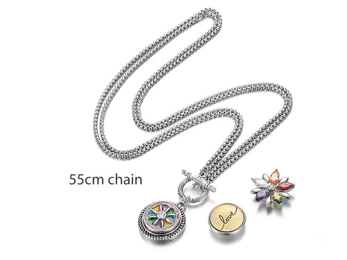 Sandy Snap Stainless Steel Interchangeable Jewelry Toggle Necklace